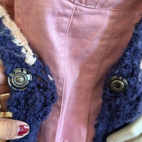 Free People XS navy combo front button cardigan - Picture 11 of 12